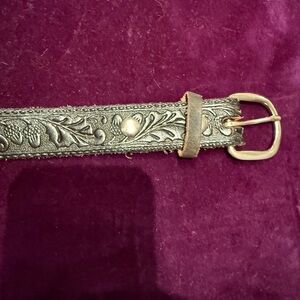 Elegant Silver Embossed Belt